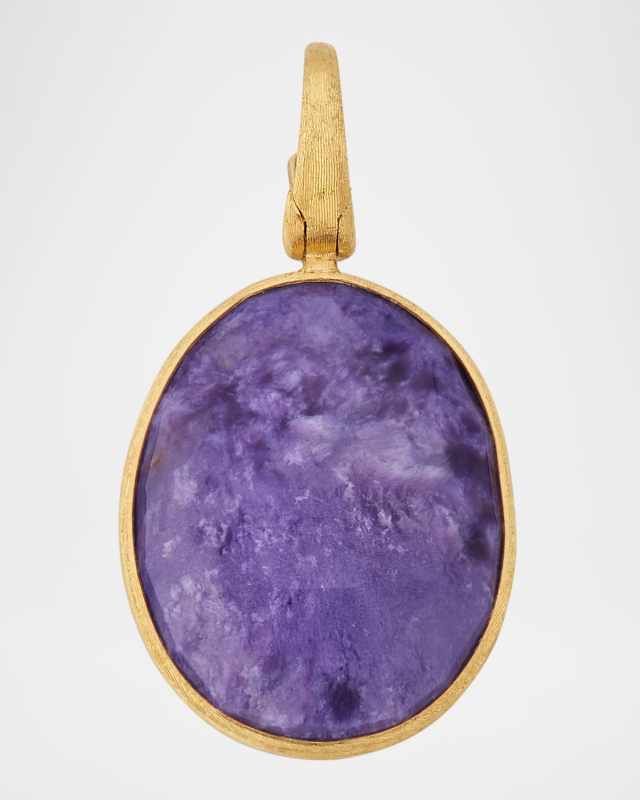 Lunaria 18K Yellow Gold Charoite Pendant